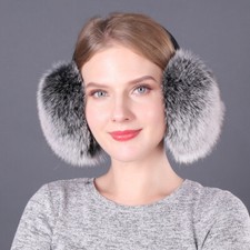 Womens Real Fox Fur Earmuffs Warm Ear Protection Headwear Ear Muffs Headband