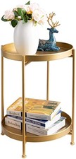 Gold Round Side Table Living