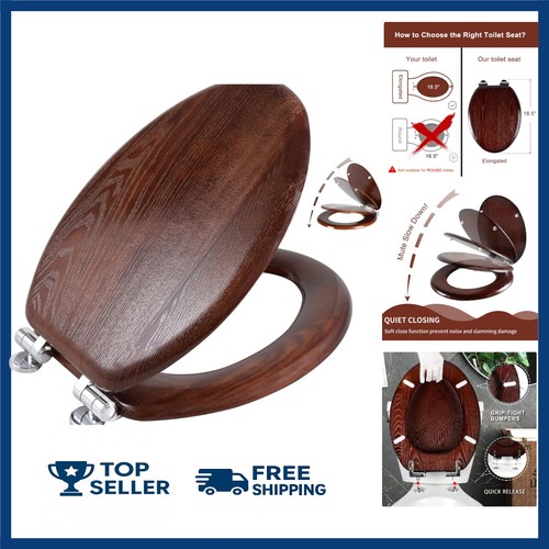 Elongated wood toilet - elongated,