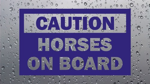 Caution horses board - on,