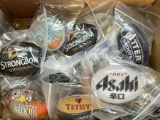 VARIOUS USED OVAL FISH EYE PUMP BADGES - HOME BAR PUB BEER LAGER ALE