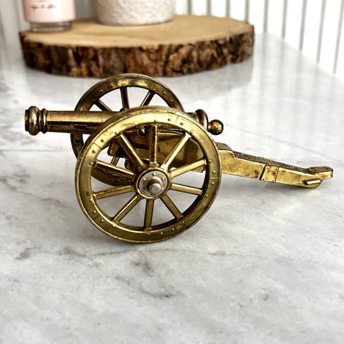 Vintage solid brass cannon - vintage, gr