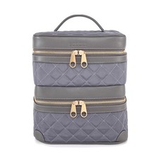 Nail Varnish Cosmetic Make Up Beauty Storage Travel Vanity Case - Pure Black