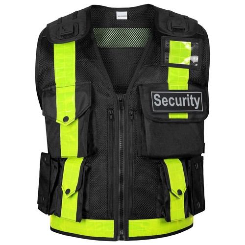 Black security vest with - black,