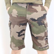 vintage French army CCE camo military shorts bermudas cargo camouflage woodland