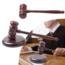 Court Auction Judge Wooden Gavel Costume Accessory