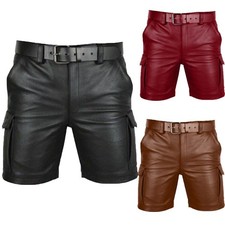 Sleek Men's PU Leather Shorts Ideal for Clubbing and Casual Gatherings