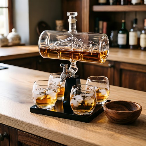 Yacht whiskey decanter set - yacht,