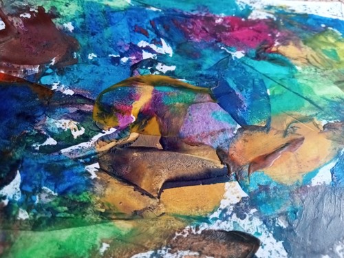 Feeling love encaustic art - encaustic,