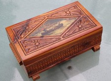 Vintage Cedar Jewelry Box with