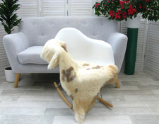 SHEEPSKIN RUG GENUINE BRITISH JACOB SOFT DENSE FUR LAMBSKIN CHAIR COVER BED J363