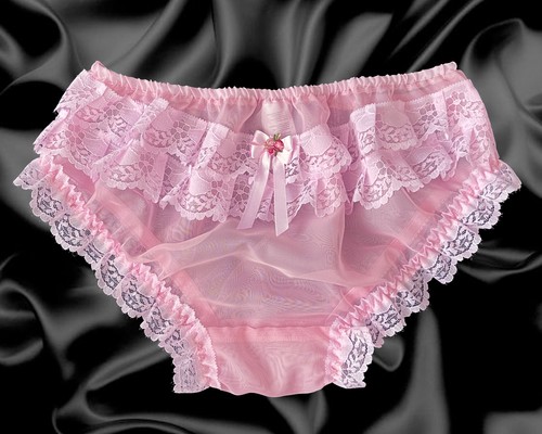 Baby pink frilly sissy sheer - pink,
