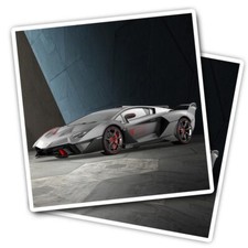 2x Vinyl Stickers Super Fast Sports Car Black Red #53457