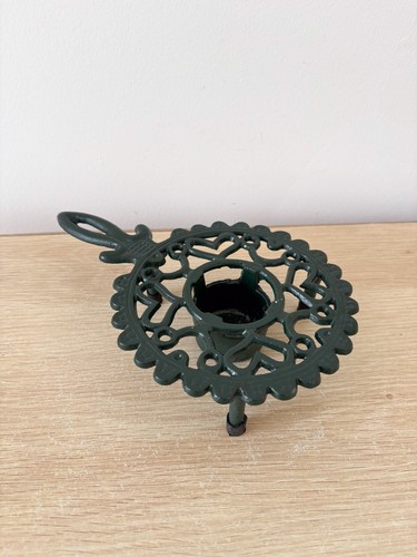 Green cast iron teapot pan - iron,