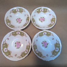 4 Vintage duchess bone china cranville Dessert Cereal Breakfast Bowls Green Pink