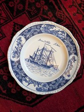 Large Wedgwood dinner Plate Friendship Salem Sailing Boat Blue White