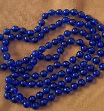 Cobalt Blue Glass Bead Long
