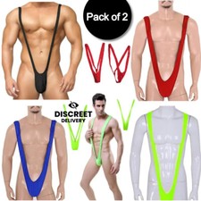 Men Sexy V-shaped Mankini Panties Thong Suspender One-piece Bodysuit Swimwear UK