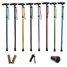 Lightweight Easy Folding Aluminium Walking Stick Cane, Height Adjustable