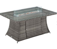 Gas Rattan Garden Set with Glass Top without Central Fire Pit