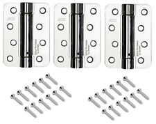 Pack of 3 Fire Rated Steel Radiused Self Closing Single Action Spring Hinges