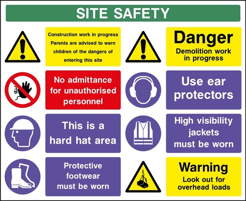 Large site safety notice - site, sign