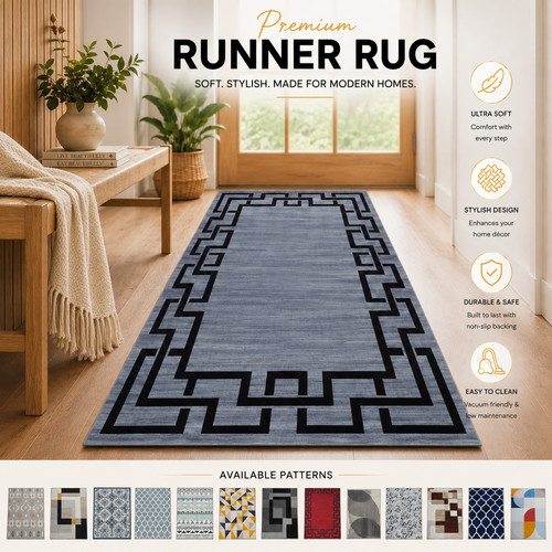 Non slip hall runner rug - non,
