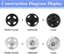 10 Snap Press Fasteners Studs