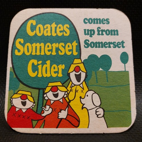 Coates cider beer mat cat - coates, mat.
