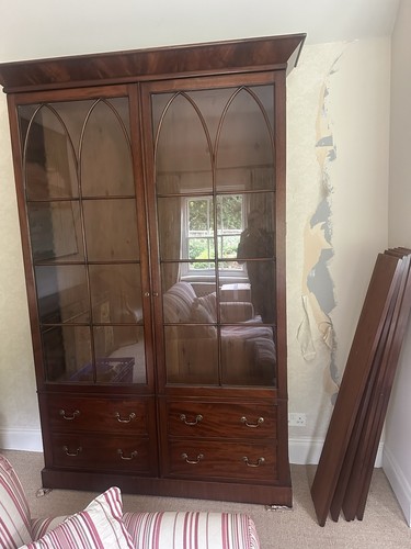 Antique mahogany bookcase - mahogany,