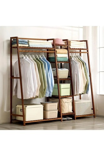 Bamboo wooden clothes rail - bamboo,