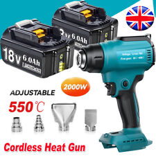Hot Air Gun Electric Cordless Heat Gun with 4 Nozzle for Makita 18V Battery UK