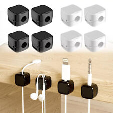 6Pcs Magnetic Cable Wire Clips Tidy Cord Lead Organiser USB Charger Cable Holder
