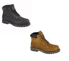 Woodland Mens Waterproof Leather Work Hiking Boots Walking Ankle Waterproof Size