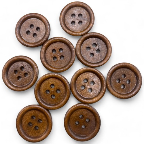 Brown wooden buttons 9mm - 9mm, to