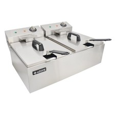 eZone Commercial Electric Fryer Twin Tank 2x5L 2x3kW 230V Restaurants Takeaways