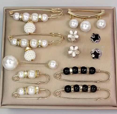 12pcs mix pearl - pearl, brooch