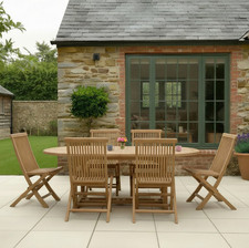 Teak Oval Extending Dining