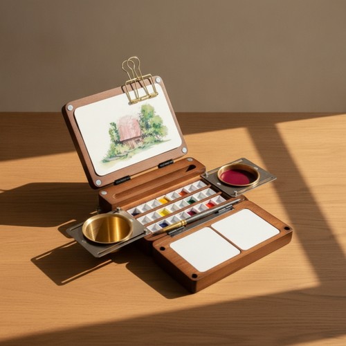 Portable paint box with mixing - with,