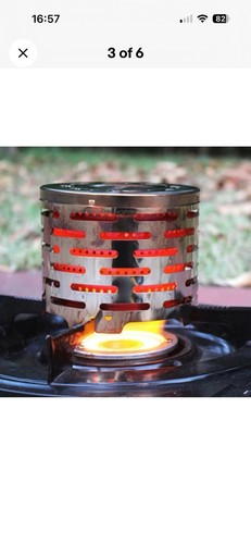 Camping heater attachment for - heater,