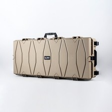 Double Rifle Case Egg Foamed Lined Hard Durable Gun Case Airline Approved Tan