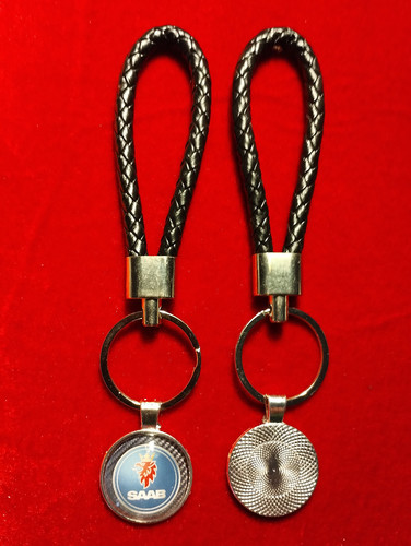 Saab keyring silver plated - saab,