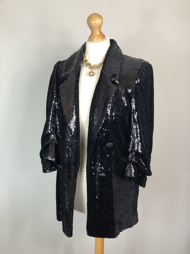 River island black sequin long - black,