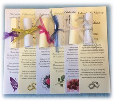 50 Personalised Wedding Favour Scrolls with Image & Ribbon WPWR50