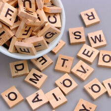 100-2000 Wooden Scrabble  Black Letters Tiles For Crafts Wood Alphabets Toy UK