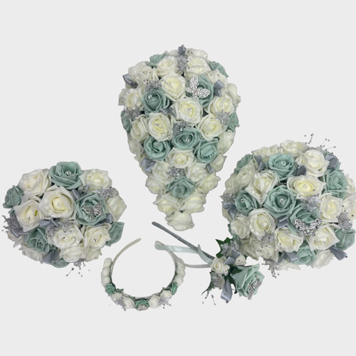 Wedding flowers ivory mint - flowers,