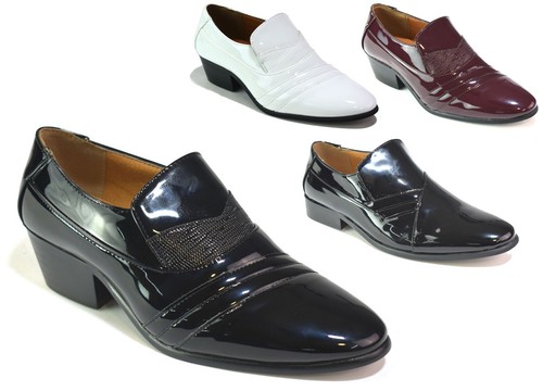 Mens cuban heel black - black, shine