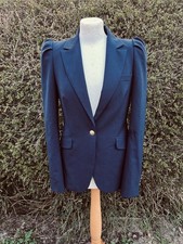 Zara navy blue puff sleeve