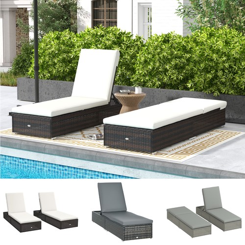 Garden rattan recliner - garden, lounger