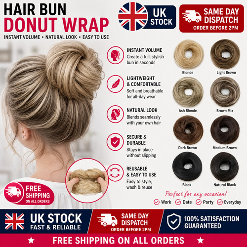 Curly messy hair bun piece - hair,